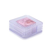 Sukhson India Diamond Coaster with stand – set of 6 – Clear