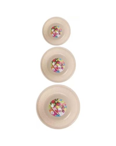 Sukhson India Set of 3 Multipurpose Plastic Baskets for Fruits Vegetables Chocolate Storage and Kitchen Fridge Dining Table Plastic Fruit & Vegetable Basket (Beige)