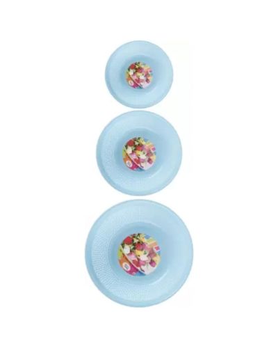 Sukhson India Set of 3 Multipurpose Plastic Baskets for Fruits Vegetables Chocolate Storage and Kitchen Fridge Dining Table Plastic Fruit & Vegetable Basket (Blue)