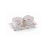 Sukhson India Plastic Grocery Container  – 400 ml (Pack of 3, White)