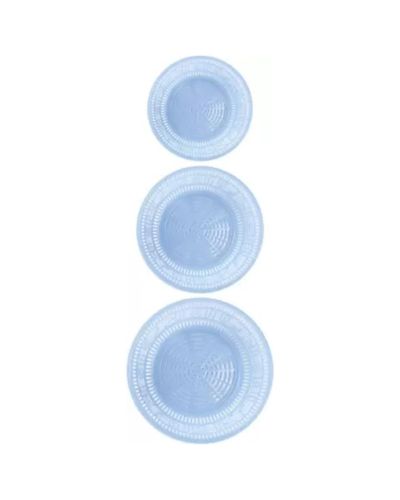 Sukhson India Set of 3 Multipurpose Plastic Baskets for Fruits Vegetables Chocolate Storage and Kitchen Fridge Dining Table Plastic Fruit & Vegetable Basket (Blue)