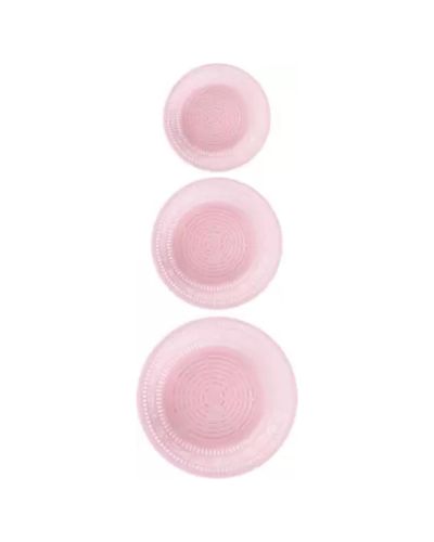 Sukhson India Set of 3 Multipurpose Plastic Baskets for Fruits Vegetables Chocolate Storage and Kitchen Fridge Dining Table Plastic Fruit & Vegetable Basket (Pink)