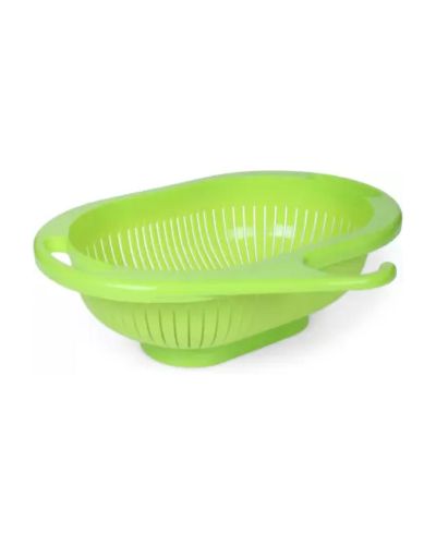 Sukhson India Veggie colander Washing Bowl and Strainer Colander (Oval-Green Pack of 1)