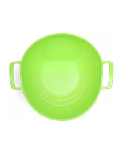 Sukhson India Veggie colander Washing Bowl and Strainer Colander (Round-Green Pack of 1)