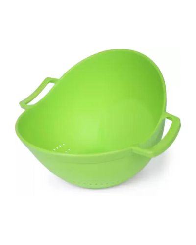 Sukhson India Veggie colander Washing Bowl and Strainer Colander (Round-Green Pack of 1)