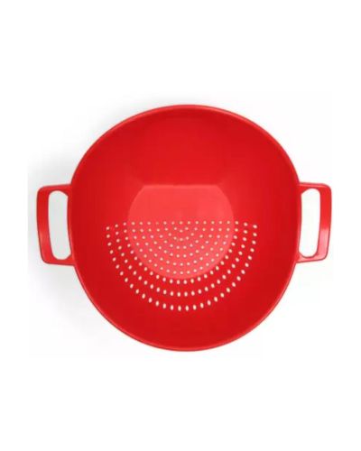 Sukhson India Veggie colander Washing Bowl and Strainer Colander (Round-Red Pack of 1)