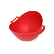 Sukhson India Veggie colander Washing Bowl and Strainer Colander (Round-Red Pack of 1)
