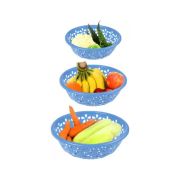 Sukhson India Set of 4 Multipurpose Plastic Baskets for Fruits Vegetables Chocolate Storage and Kitchen Fridge Dining Table Plastic Fruit & Vegetable Basket (Blue)