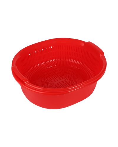 Sukhson India Westside colander Washing Bowl and Strainer Colander with Tub-Red