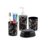 Sukhson India Plastic Bathroom Set (Pack of 4) | Black