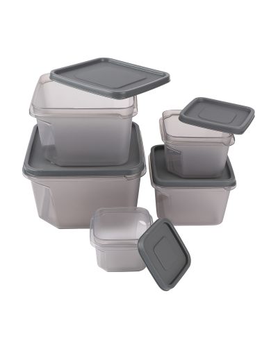Sukhson India Boxxy Storage Container with Lid Set of 5 pcs in 5 diffrent Sizes – Grey