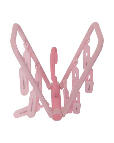 SUKHSON INDIA Plastic Square Easy Cloth Drying Stand Hanger with 10 Clips/pegs, Baby Clothes Hanger Stand, (Pink, Set of 1)