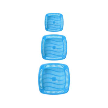 Sukhson India Set of 3 Multipurpose Plastic Baskets for Fruits Vegetables Chocolate Storage and Kitchen Fridge Dining Table Plastic Fruit & Vegetable Basket (Blue)