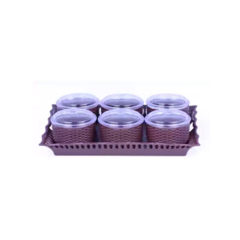 Sukhson India Plastic Grocery Container - 12.99 ml (Pack of 6, Brown)