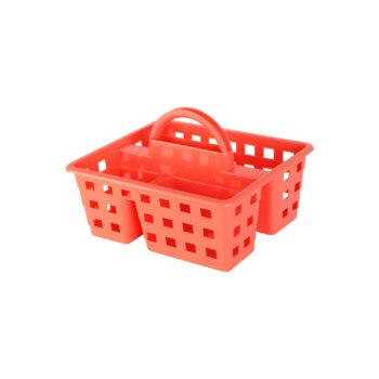Sukhson India Plastic 3 Section Plastic Desk Remote Mobiles Stationery Pen Holder and Makeup Organizer Storage Basket (Pack of 1) | Orange