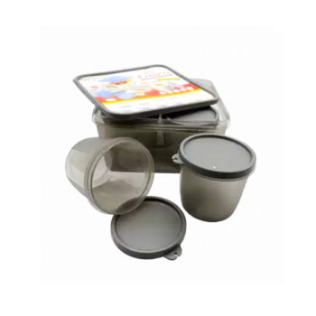 Sukhson India Plastic Utility Container  - 5100 ml (Pack of 5, Grey)