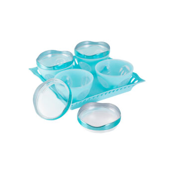 Sukhson India Plastic Grocery Container - 400 ml (Pack of 5, Blue)