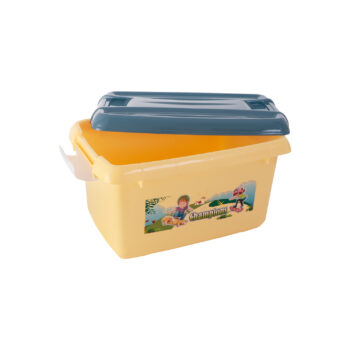 Sukhson India Plastic BPA Free Multipurposes with Lid Storage Basket (Pack of 2) | Yellow