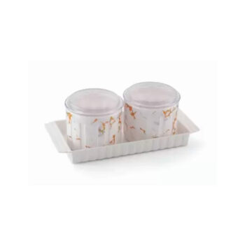 Sukhson India Plastic Grocery Container - 400 ml (Pack of 3, Brown)