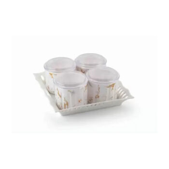 Sukhson India Plastic Grocery Container - 800 ml (Pack of 5, White)