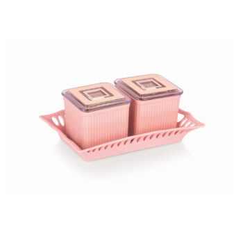 SUKHSON INDIA Multipurpose & Decorative Serving Set | 2 Bowl with Tray (Sensation-Beige)